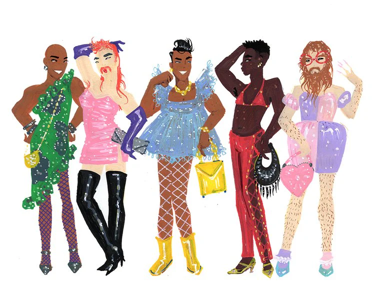 "Boys in Dresses" Art Print