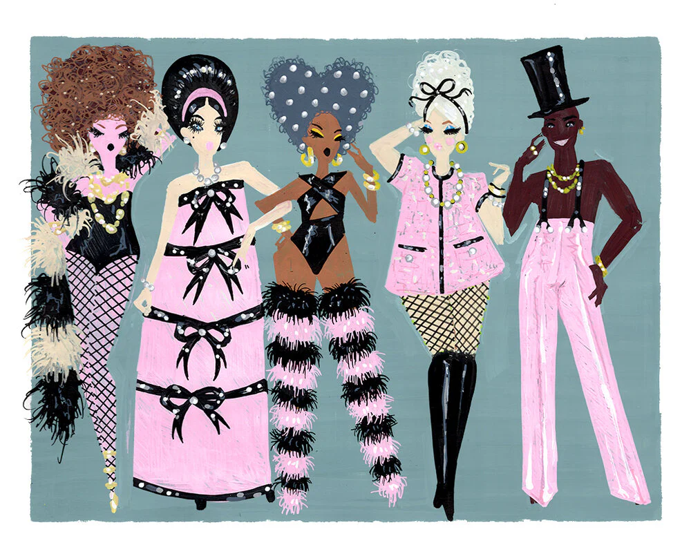 "Pink & Black" Art Print